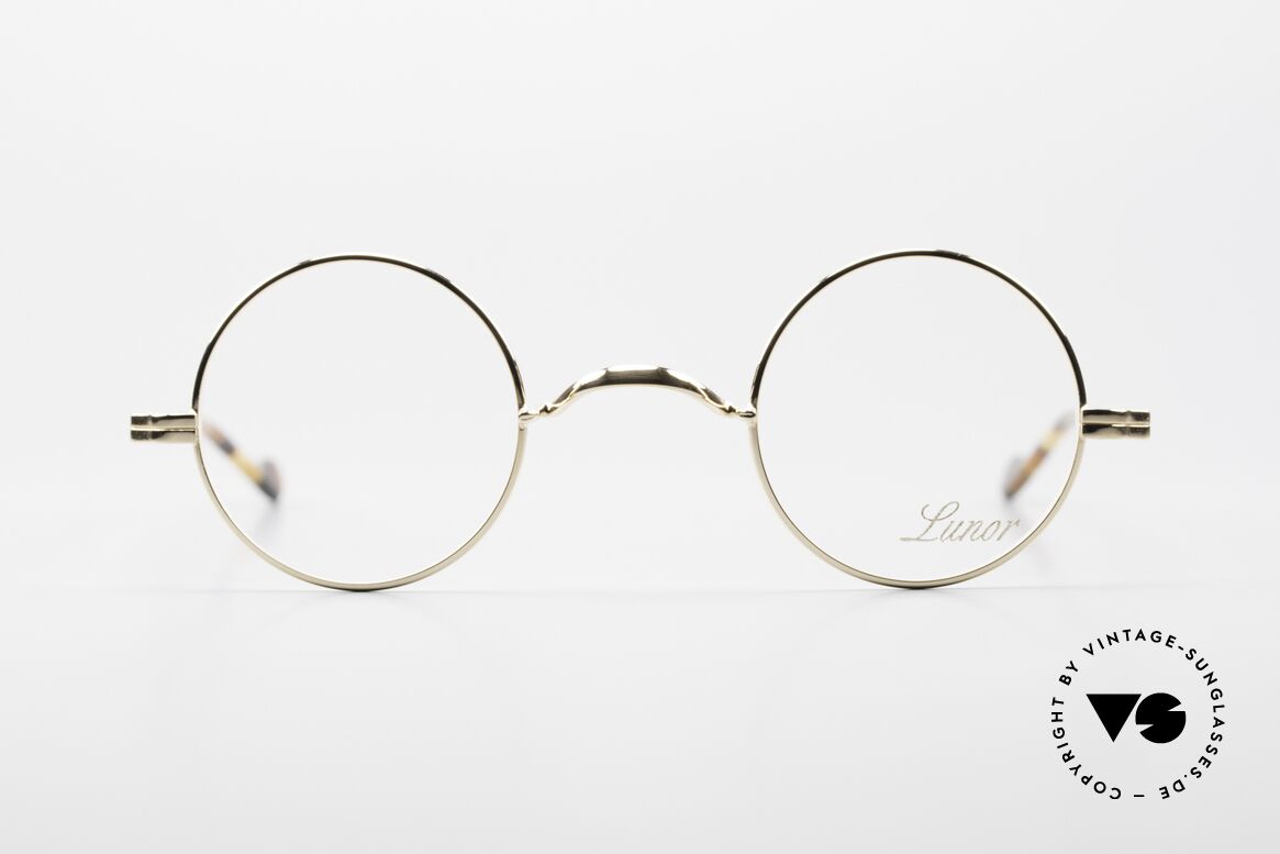 Lunor II A 12 Runde Brille 22kt Vergoldet, Lunor Brille aus der Lunor II-A Serie (A = Acetat), Passend für Herren und Damen