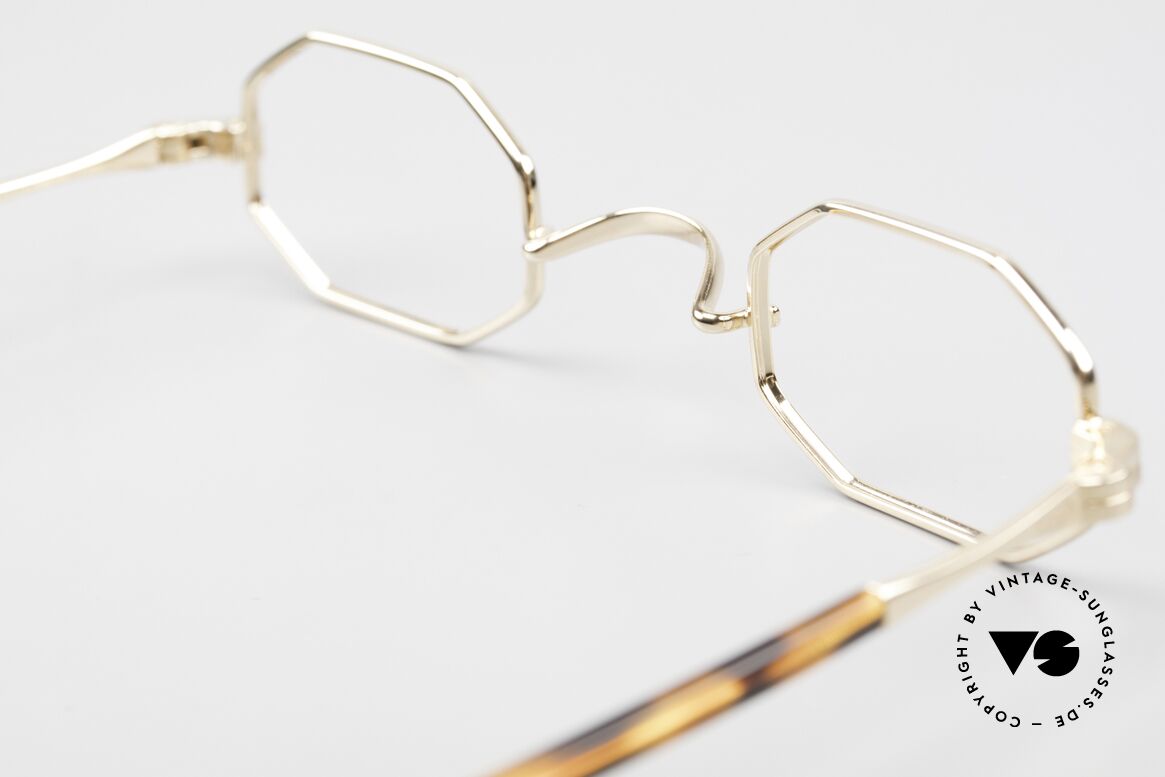 Lunor II A 01 Achteckige Brille Vergoldet, Größe: extra small, Passend für Herren und Damen