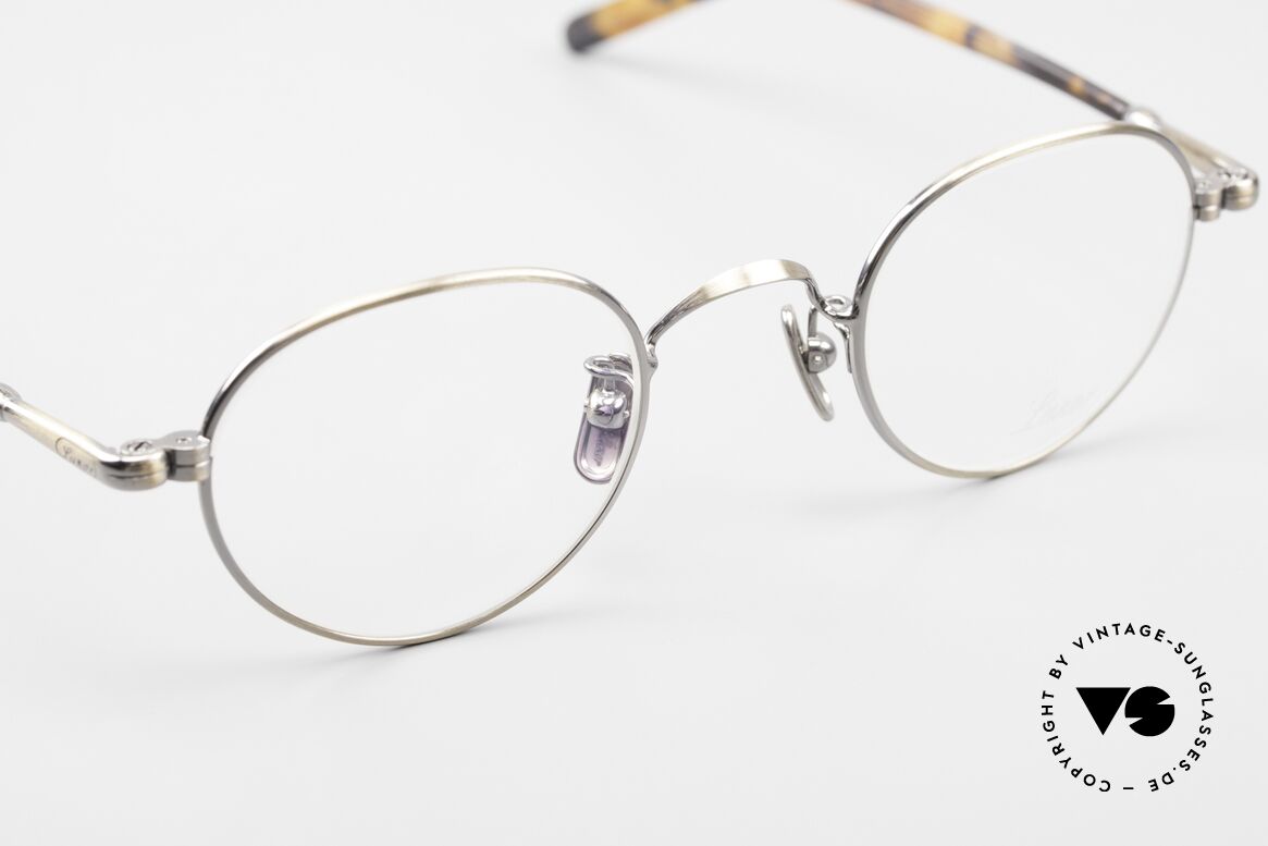Lunor VA 107 Panto Stil Brille Antik Gold, Panto-Stil Fassung mit Nasenpads aus reinem Titan, Passend für Herren und Damen