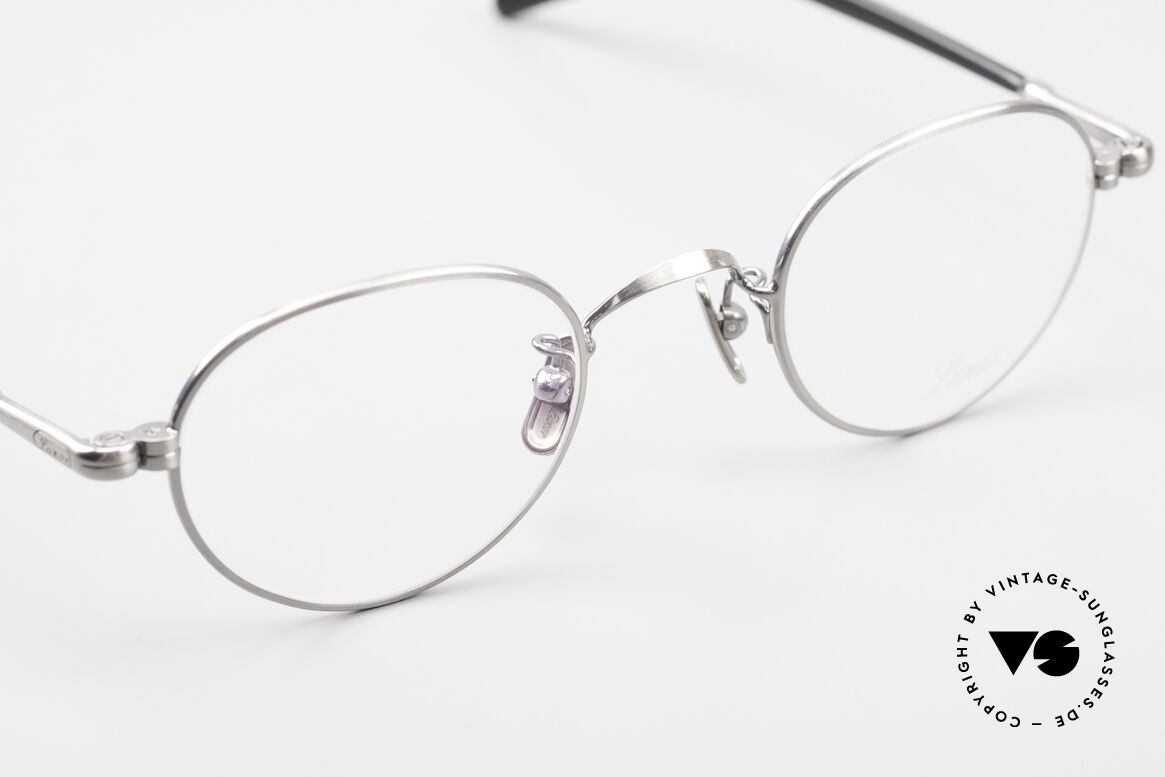 Lunor VA 107 Panto Stil Brille Antik Silber, Panto-Stil Fassung mit Nasenpads aus reinem Titan, Passend für Herren und Damen