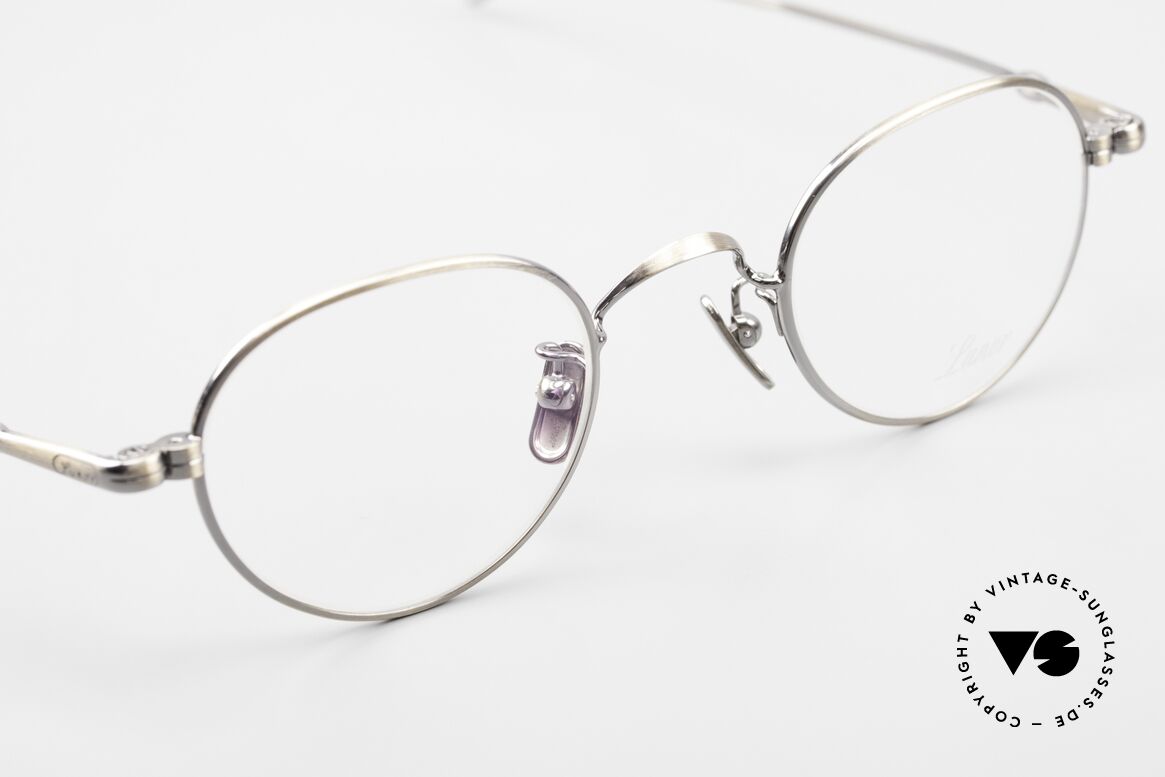 Lunor V 107 Runde Panto Brille Antik Gold, absolute Top-Qualität: Nasenpads aus reinem Titan, Passend für Herren und Damen