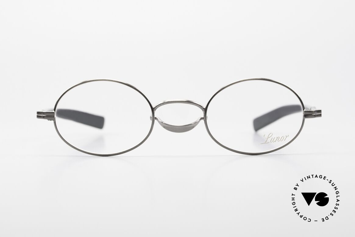 Lunor Swing A 33 Oval Schaukelsteg Antik Silber AS, alte VINTAGE LUNOR Brille aus der Swing-"A"-Serie, Passend für Herren und Damen