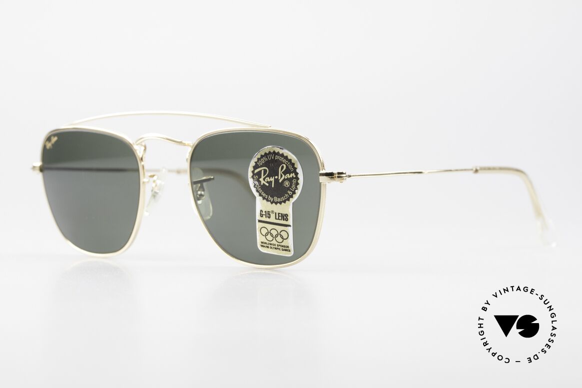 Ray Ban Classic Style V Brace Klassische Sonnenbrille B&L, mit filigranen Ziselierungen an der gesamten Fassung, Passend für Herren und Damen