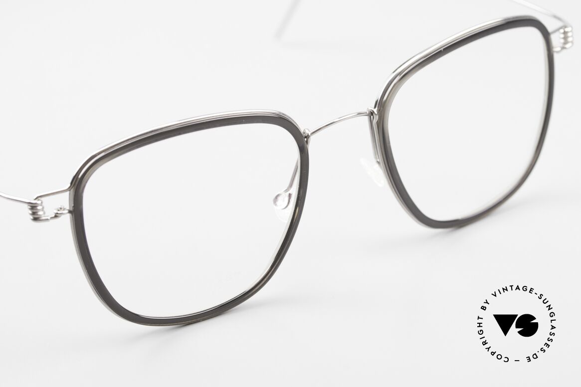 Lindberg Simon Air Titan Rim Titan Brille mit Azetat Inlay, ungetragenes Designerstück + orig. Lindberg Magnet-Etui, Passend für Herren