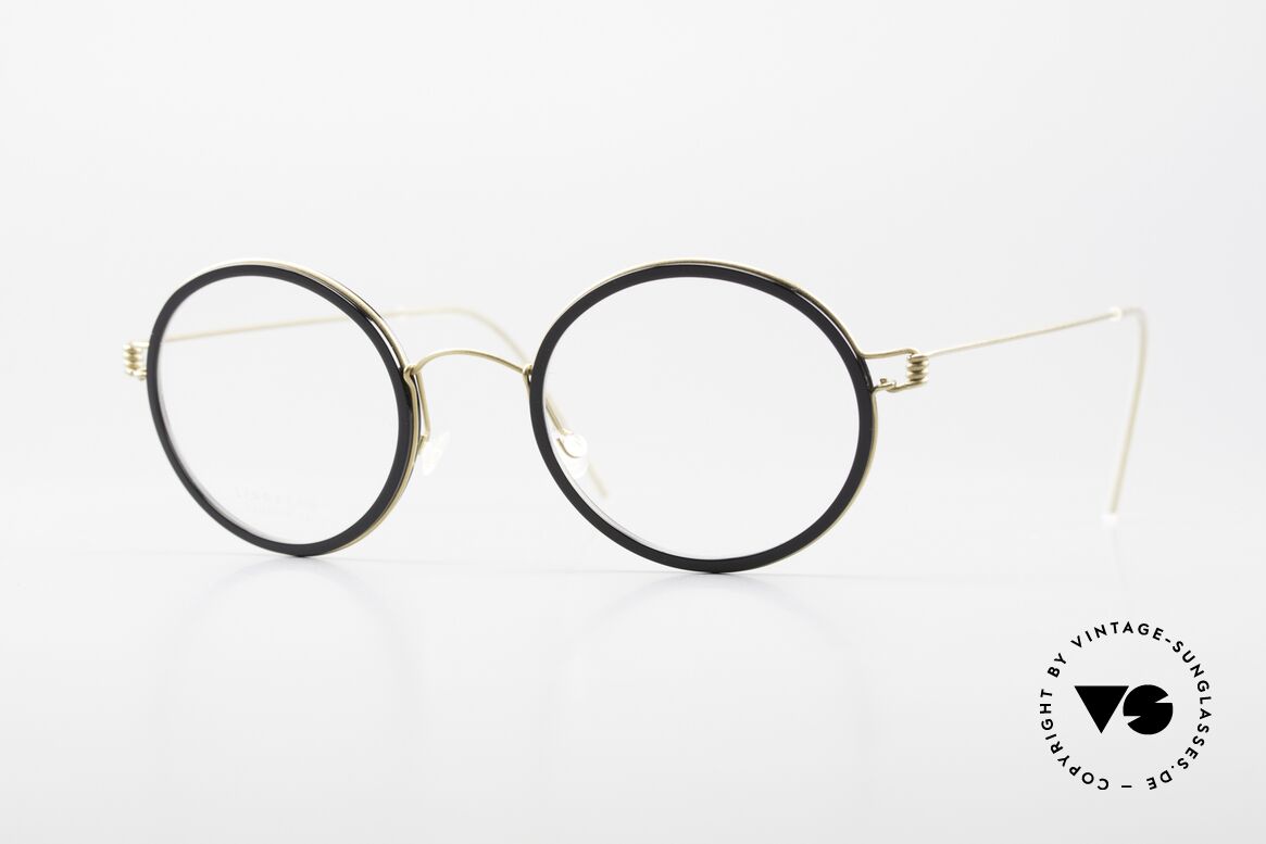 Lindberg Cameron 46 Air Titan Rim Runde Titanbrille Azetat Inlay, runde Brille der LINDBERG Air Titanium Rim Kollektion, Passend für Herren und Damen