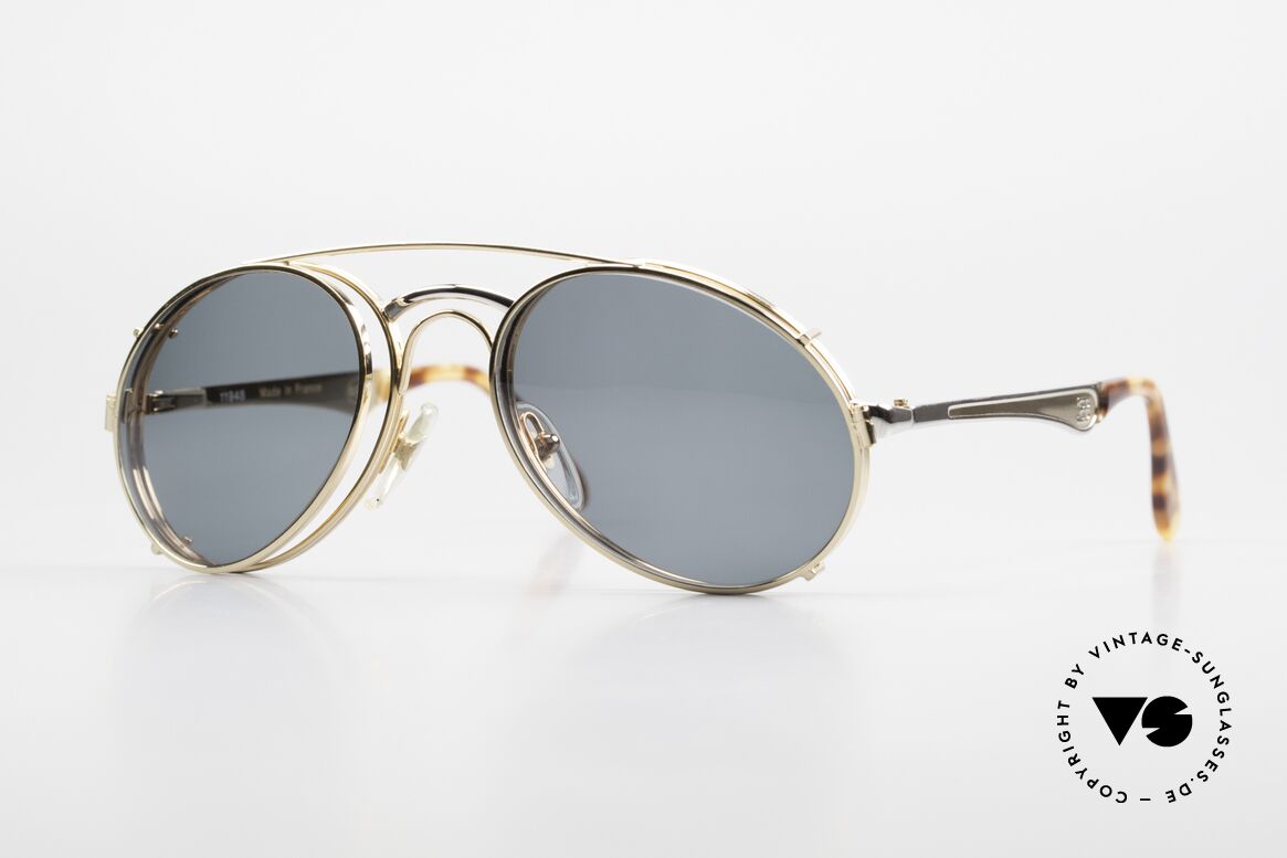 Bugatti 11948 Luxus Herrenbrille Mit Clip On, 80er vintage Herren-Brillenfassung in Gr. 52/20, Passend für Herren