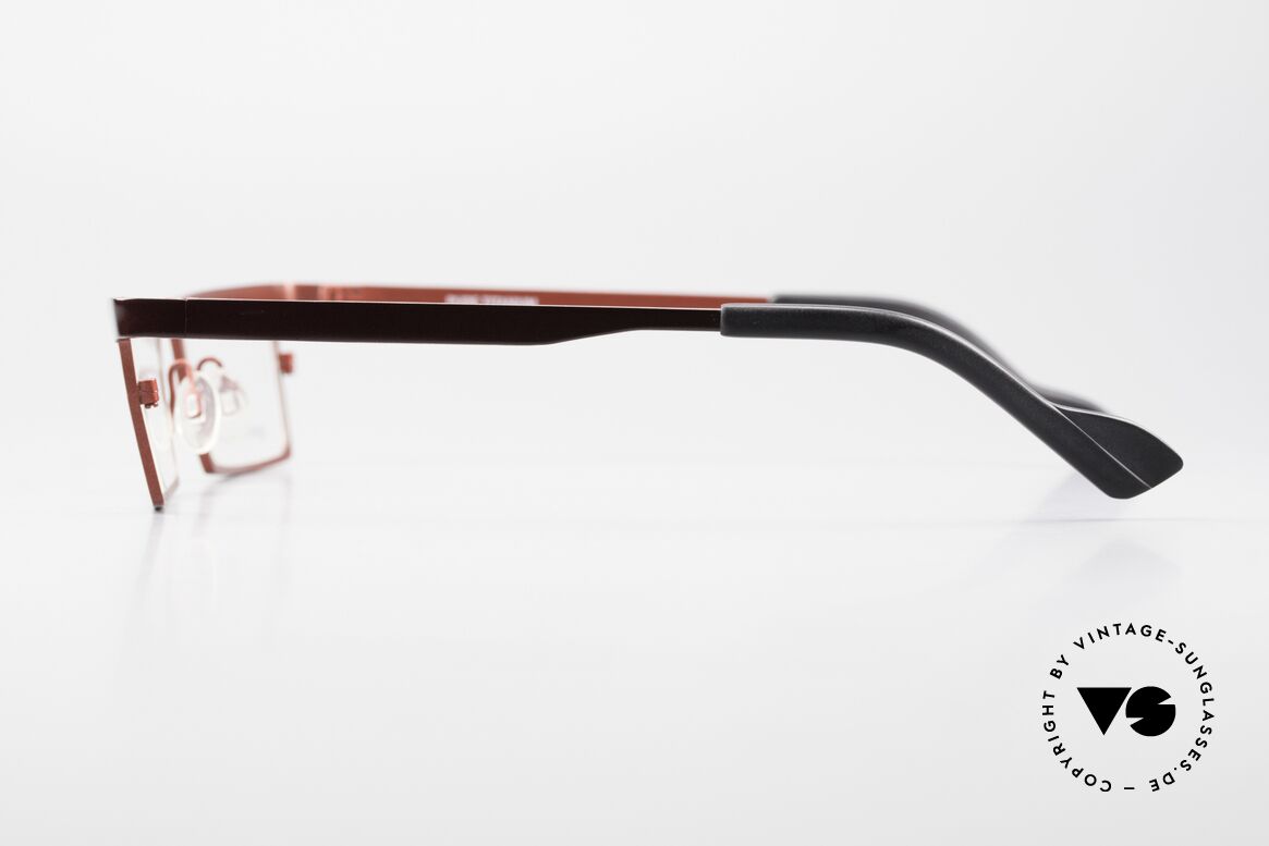 Theo Belgium Chato Eckige Titanium Brille Unisex, KEINE RETRObrille; ein circa 15 Jahre altes Original, Passend für Herren und Damen