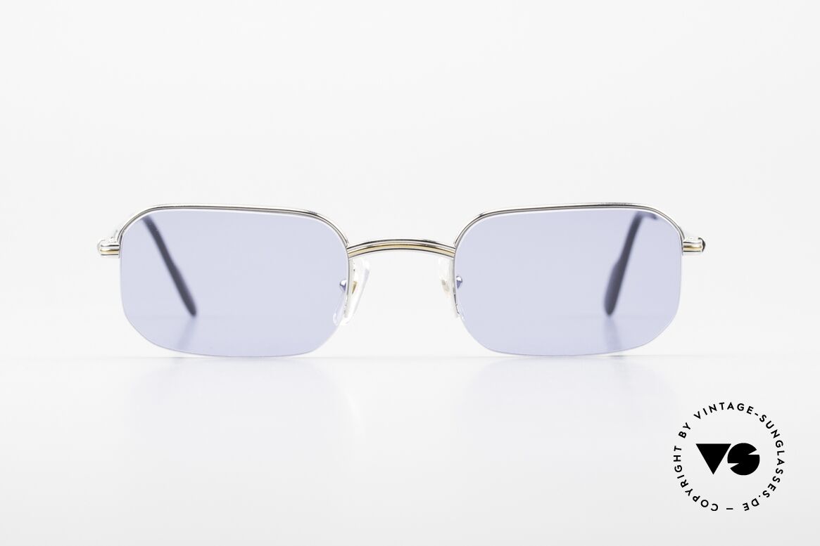 Cartier Broadway Halb Randlose Fassung Platin, eckige CARTIER Sonnenbrille in Größe 51/23, 140, Passend für Herren