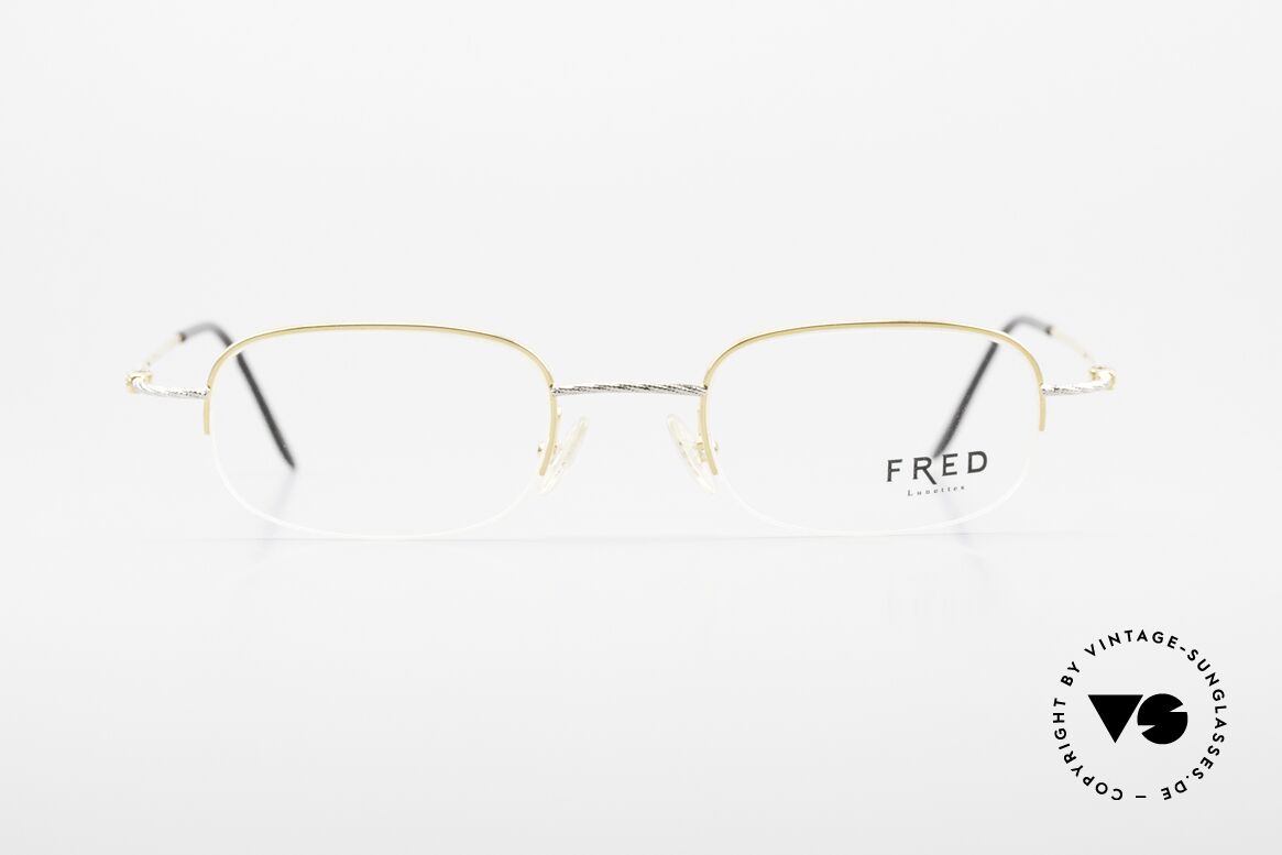 Fred F10 L03 Halb Rahmenlose Luxusbrille, marines Design (charakteristisch Fred); Top-Qualität, Passend für Herren und Damen