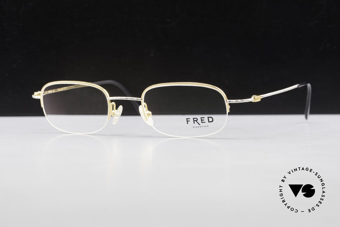 Fred F10 L03 Halb Rahmenlose Luxusbrille, Größe: medium, Passend für Herren und Damen