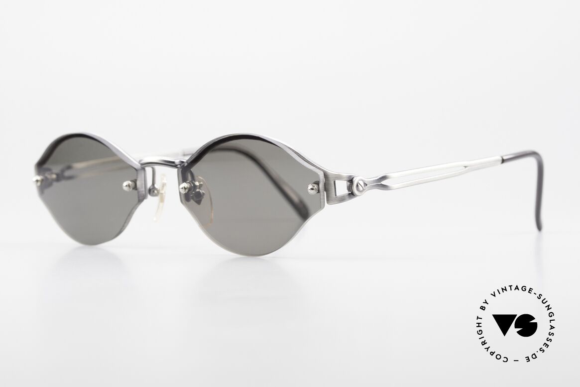 Jean Paul Gaultier 56-7111 Randlose JPG Sonnenbrille 90er, ein Designer-Stück eben in antik-silber / 'burnt silver', Passend für Herren und Damen