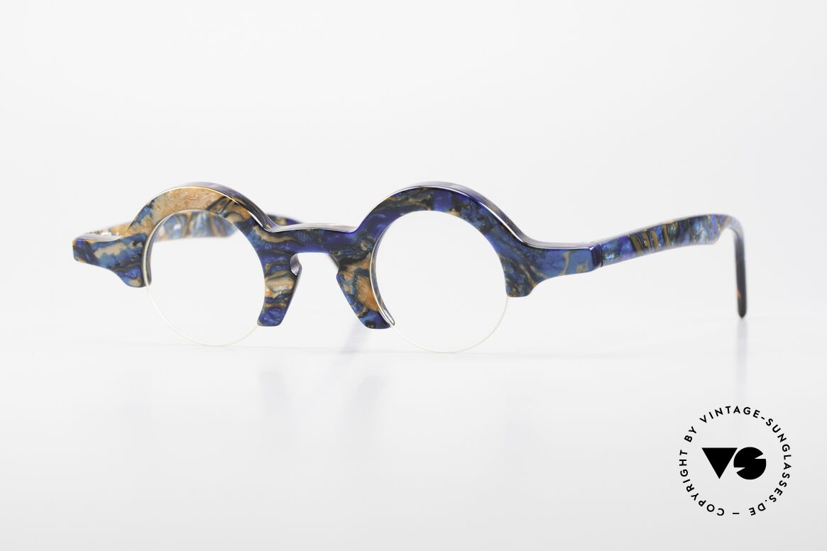 Proksch's A2 Runde 90er Brille Futuristisch, "crazy" vintage Brillengestell mit Halbrahmen, Passend für Herren und Damen