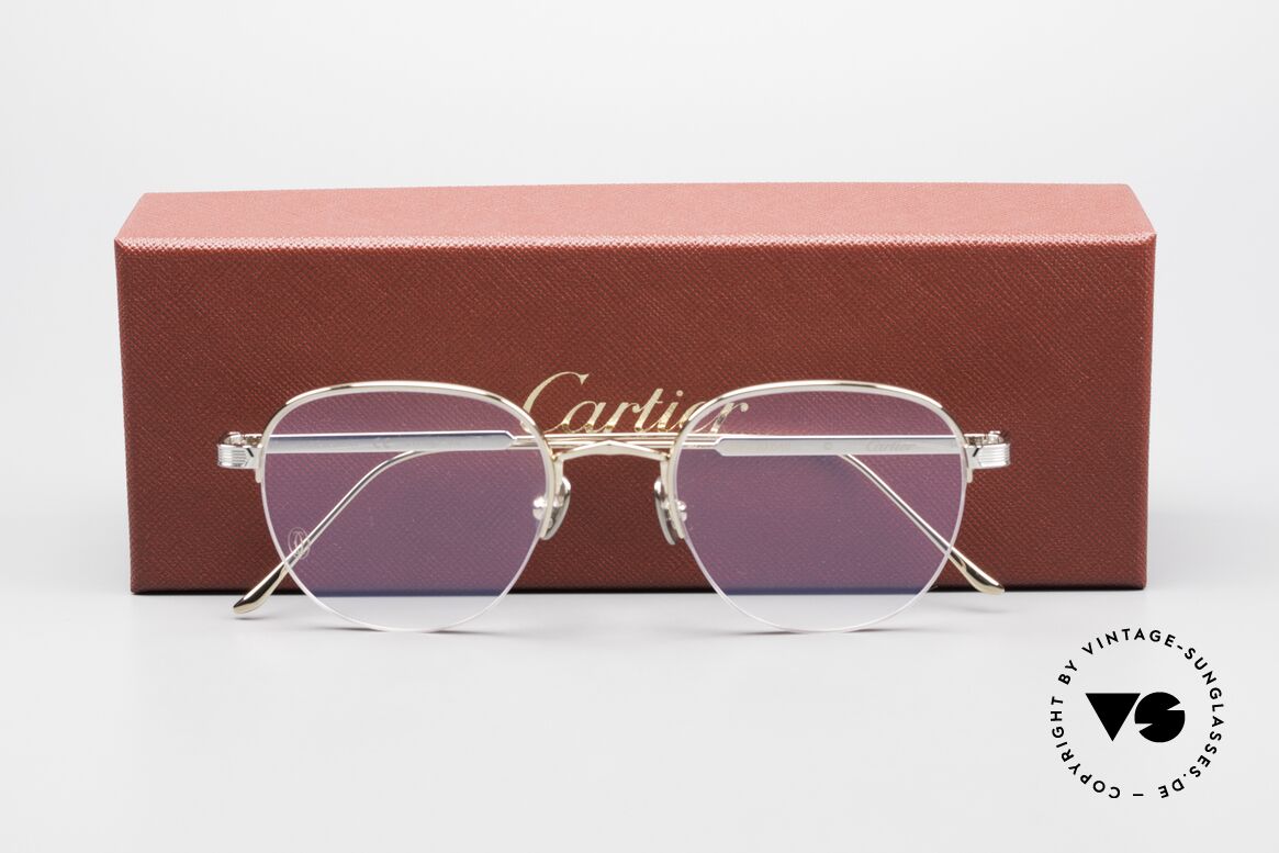 Cartier Titanium CT0164O Luxus Pantobrille Halb Randlos, Größe: medium, Passend für Herren und Damen