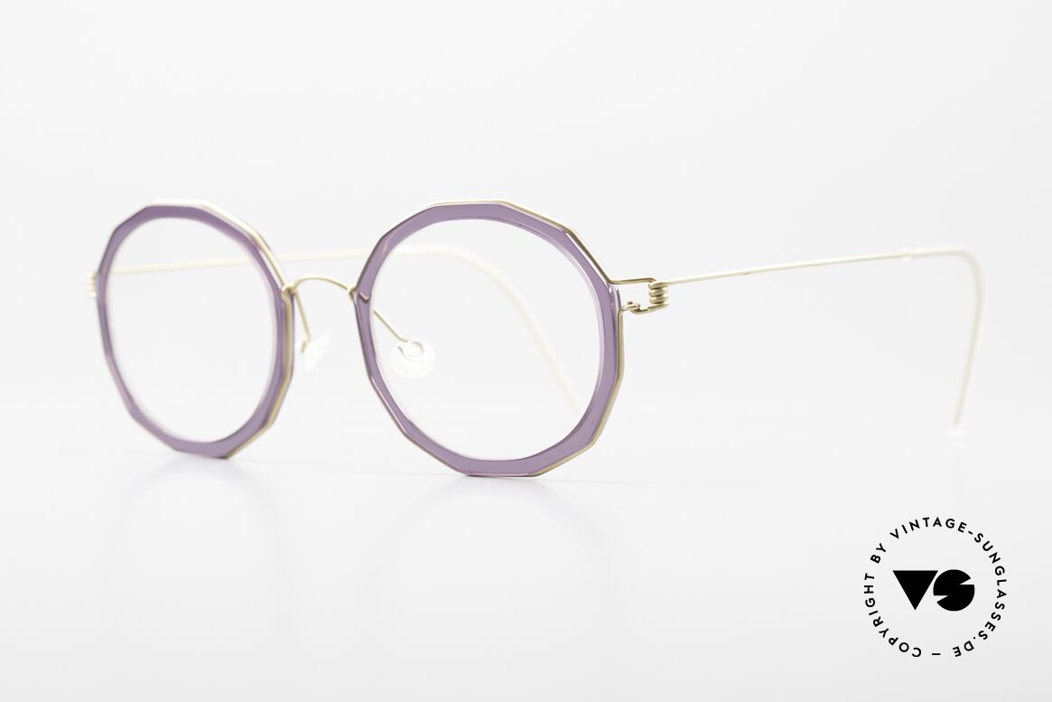 Lindberg Mette Air Titan Rim Edle Designerbrille für Damen, Innenrand in einer Art 'flieder / violett', in Größe 47/22, Passend für Damen