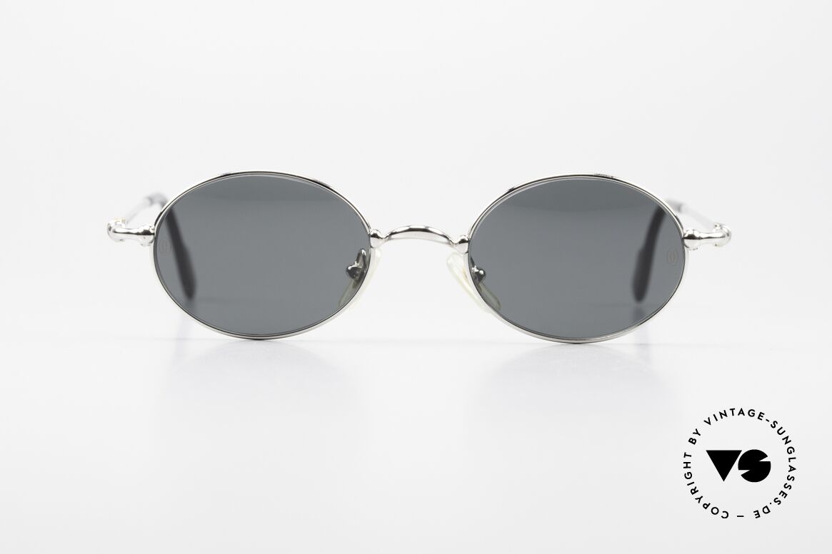 Cartier Filao Ovale Platin Sonnenbrille 90er, Unisex-Modell aus der Cartier 'CERCLE FIN' Serie, Passend für Herren und Damen