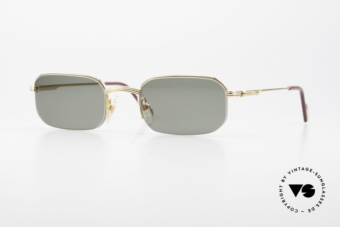 Cartier Broadway Halb Randlose Sonnenbrille, eckige CARTIER Sonnenbrille in Größe 49/22, 135, Passend für Herren