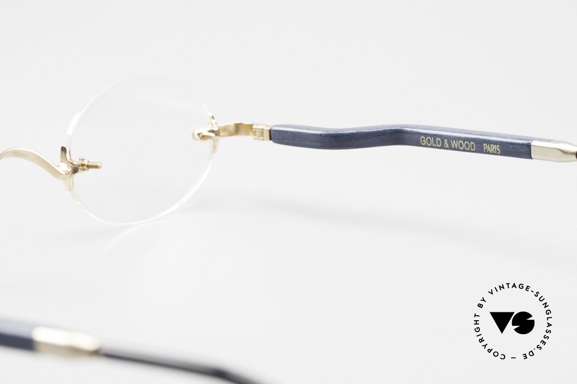 Gold & Wood 338 Ovale 90er Luxus Randlosbrille, Größe: small, Passend für Herren und Damen