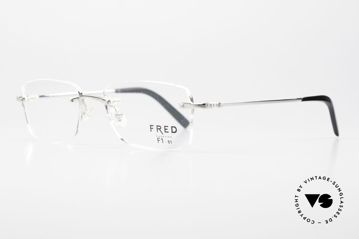 Fred Manhattan Randlosbrille Luxus Platinum, eine absolute Luxusbrille für Damen & Herren; Unisex, Passend für Herren und Damen