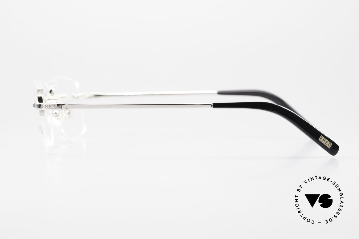 Fred Manhattan Randlosbrille Luxus Platinum, die DEMO Gläser sollten durch optische ersetzt werden, Passend für Herren und Damen