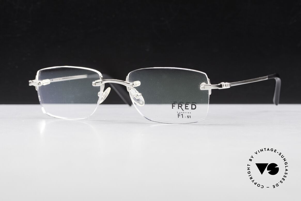 Fred Manhattan Randlosbrille Luxus Platinum, Größe: medium, Passend für Herren und Damen