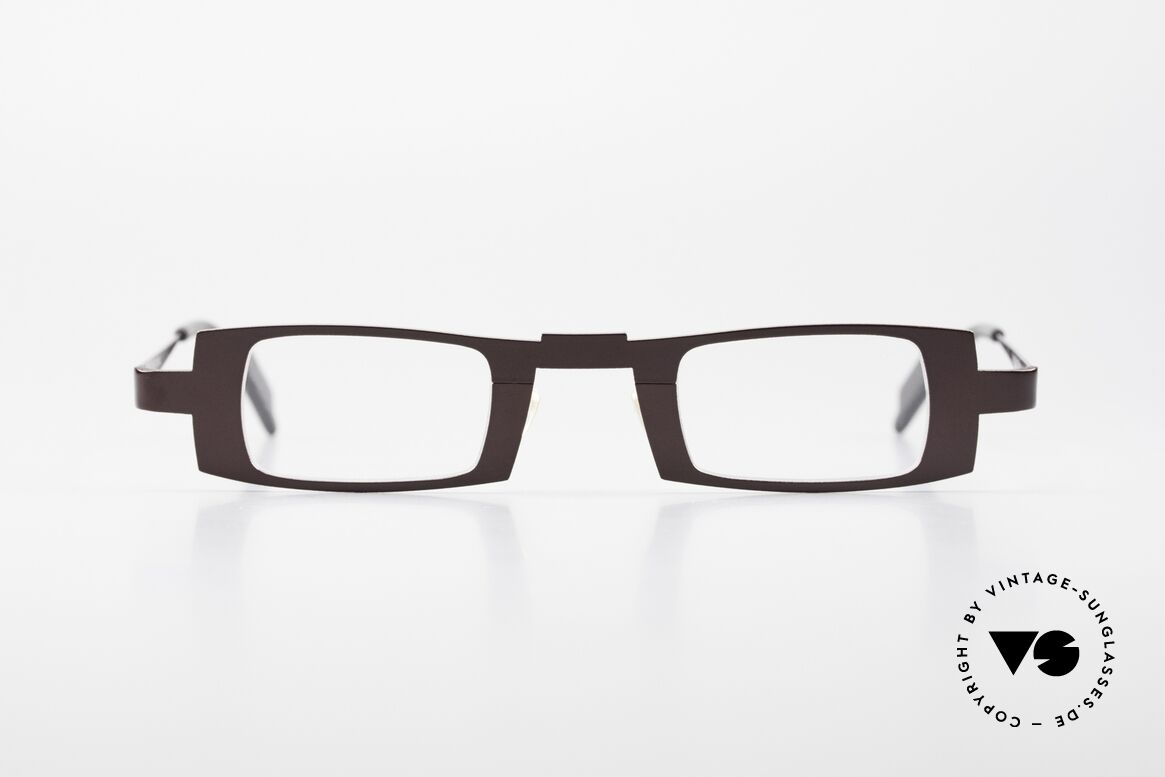 Theo Belgium Michael Eckige Titanium Brille Weinrot, Pure Titanium Designer Brillenfassung; Theo Belgium, Passend für Herren und Damen
