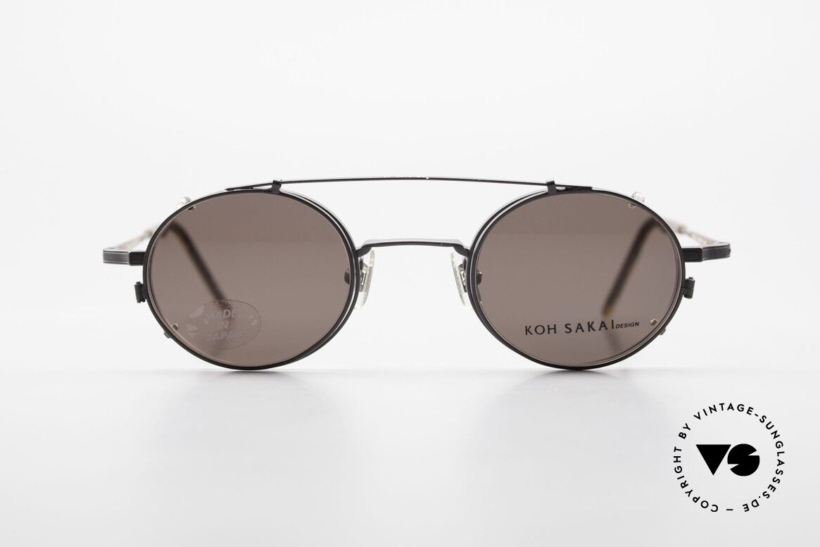 Koh Sakai KS9700 Runde Brille mit Sonnen-Clip, kleine, runde vintage Brille von Koh Sakai, Mod. 9700, Passend für Herren und Damen