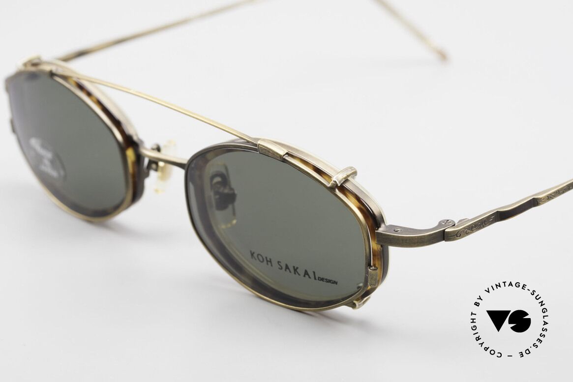 Koh Sakai KS9836 Titanium Brille mit Sonnen-Clip, aus dem gleichen Werk wie Oliver Peoples und Eyevan, Passend für Herren und Damen