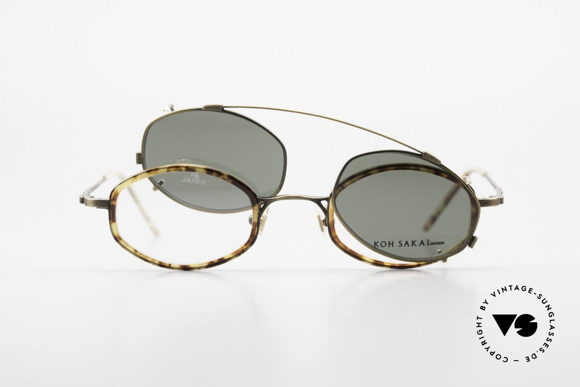 Koh Sakai KS9836 Titanium Brille mit Sonnen-Clip, Größe: medium, Passend für Herren und Damen