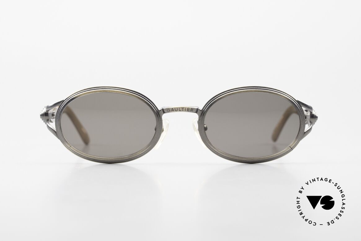 Jean Paul Gaultier 56-7114 Ovale Steampunk Sonnenbrille, wird gerne als 'Steampunk-Sonnenbrille' bezeichnet, Passend für Herren und Damen