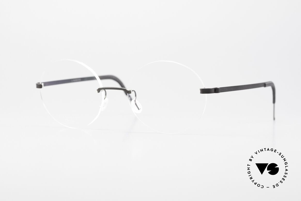 Lindberg 2293 Strip Titan Rund Ovale Titanbrille Randlos, randlose Lindberg Brille mit Demogläsern in rund-oval, Passend für Herren und Damen