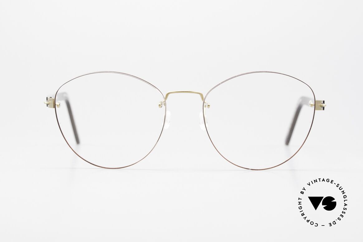 Lindberg 2303 Strip Titan Randlose Damenbrille Titanium, Modell 2330, 50mm, 135 in Farbe gold/braun-transluzid, Passend für Damen