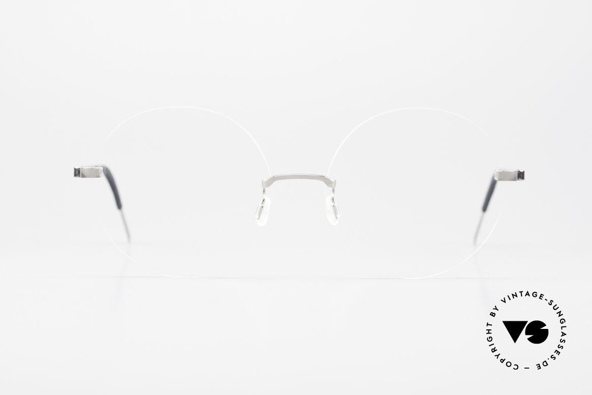 Lindberg 2341 Strip Titan Grosse Runde Randlosbrille, randlose Lindberg Brille: große, runde Demogläser, 54, Passend für Herren und Damen