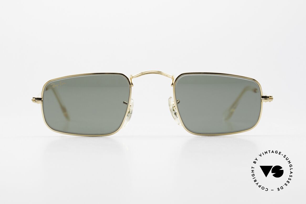 Ray Ban Classic Style IV Kleine Eckige B&L Sonnenbrille, sehr kleine, alte Sonnenbrille mit Mineralgläsern, Passend für Herren und Damen