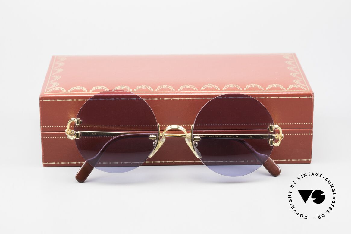 Cartier Madison Runde Luxus Sonnenbrille 90er, Größe: medium, Passend für Herren und Damen