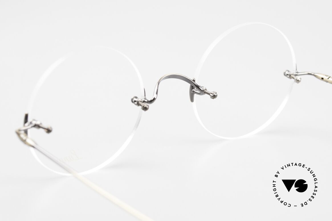 Lunor Classic Round AG Steve Jobs Brille Antik Gold, Größe: small, Passend für Herren und Damen