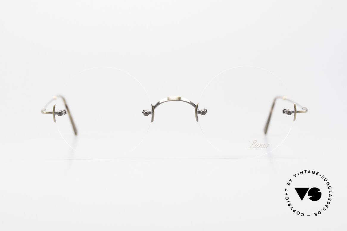 Lunor Classic Round AG Steve Jobs Brille Antik Gold, zu sehen auch auf dem Cover der Steve Jobs Biographie, Passend für Herren und Damen