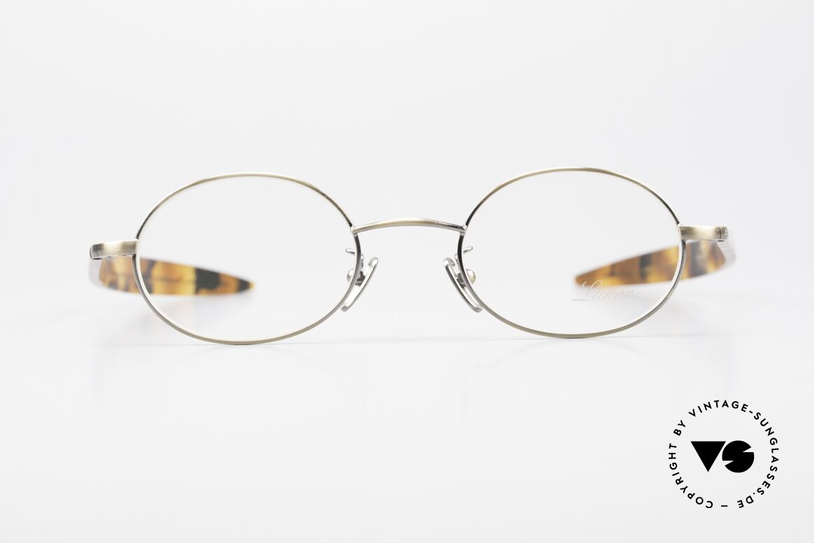 Lunor Cigar 532 AG Lunor Brille Oval Antik Gold, Fassung mit Azetatbügeln und Pads aus reinem Titan, Passend für Herren und Damen