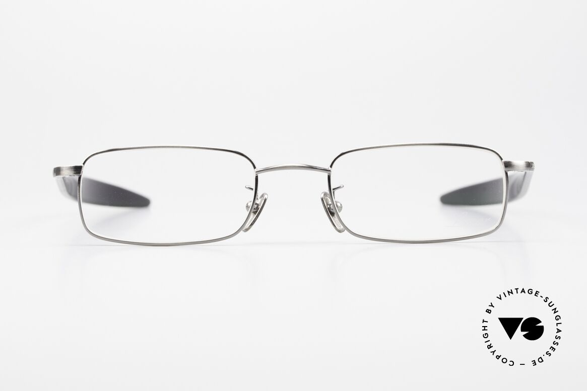 Lunor Cigar 533 AS Rare Brille Eckig Antik Silber, Fassung mit Azetatbügeln und Pads aus reinem Titan, Passend für Herren und Damen