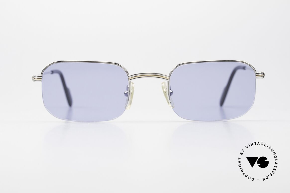 Cartier Broadway Halb Randlose Fassung Platin, eckige CARTIER Sonnenbrille in Größe 49/22, 135, Passend für Herren