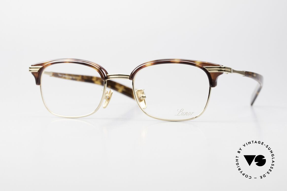 Lunor Combi 95 Kombi Titanbrille Vergoldet GP, elegante LUNOR Combi Brille im 60er Jahre Look, Passend für Herren und Damen