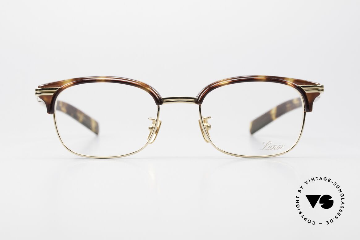 Lunor Combi 95 Kombi Titanbrille Vergoldet GP, elegante LUNOR Combi Brille im 60er Jahre Look, Passend für Herren und Damen