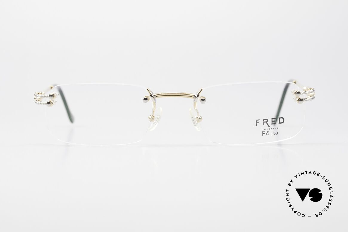 Fred Orcade Eckige Randlos Brille Segler, Fred Brille, Mod. Orcade, 53-20 mit orig. Demogläsern, Passend für Herren