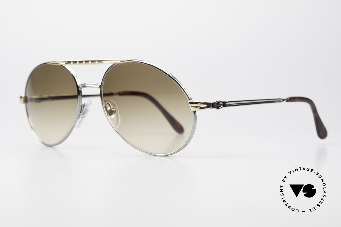 Bugatti 02926 Herren Sonnenbrille 80er Large, sehr luxuriöse Lackierung (platin mit goldener Brücke), Passend für Herren