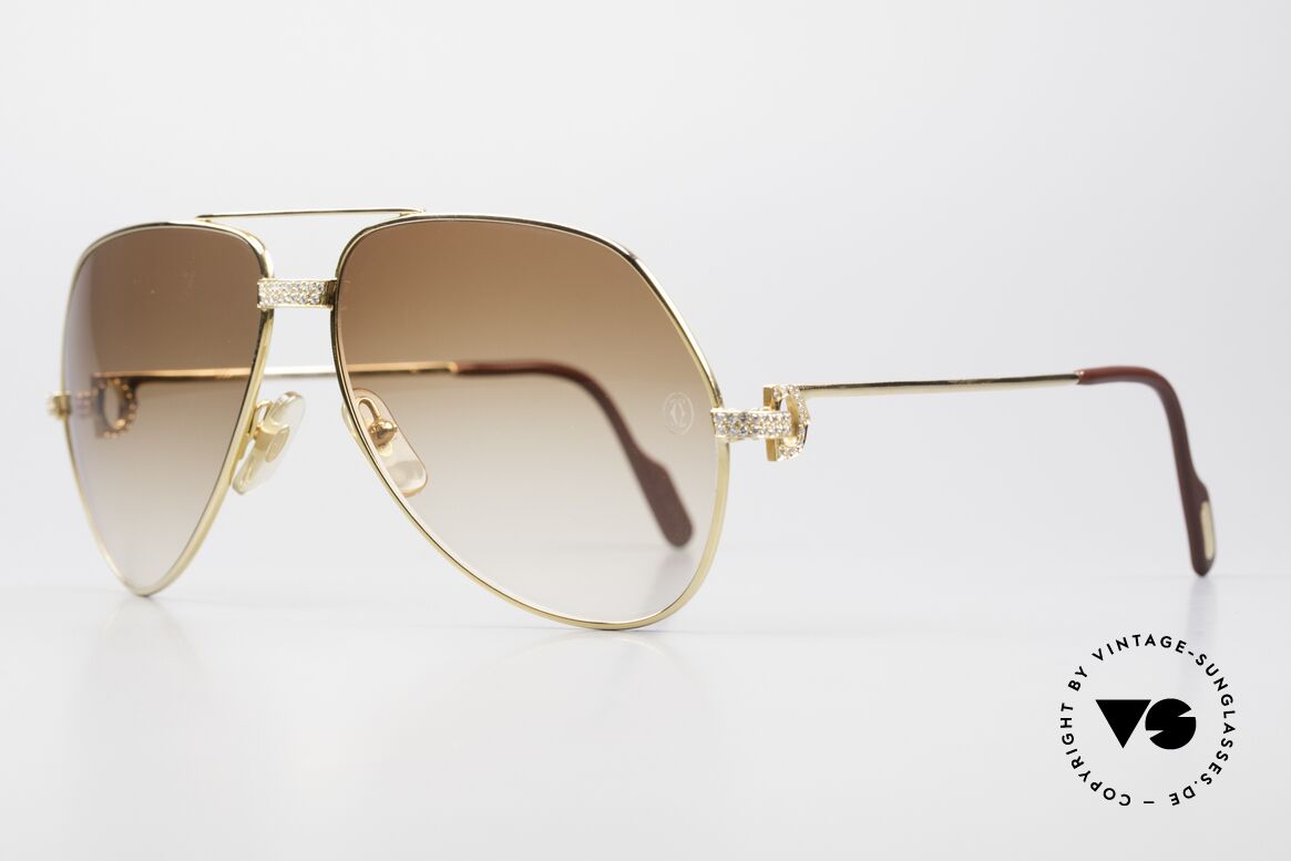 Cartier Grand Pavage Juwelen Sonnenbrille 18kt Gold, Vendôme 'GRAND PAVAGE' der Cartier "Joaillerie' Serie, Passend für Herren