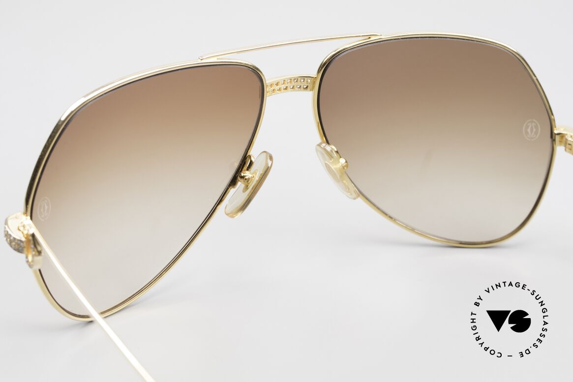 Cartier Grand Pavage Juwelen Sonnenbrille 18kt Gold, Größe: large, Passend für Herren