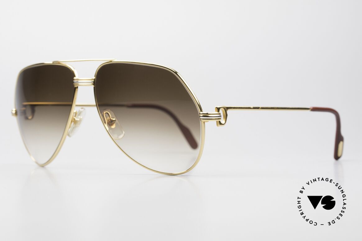 Cartier Vendome LC - L Rare 80er Luxus Sonnenbrille, dieses Modell mit LC-Dekor in LARGE Größe 62-14, 140, Passend für Herren