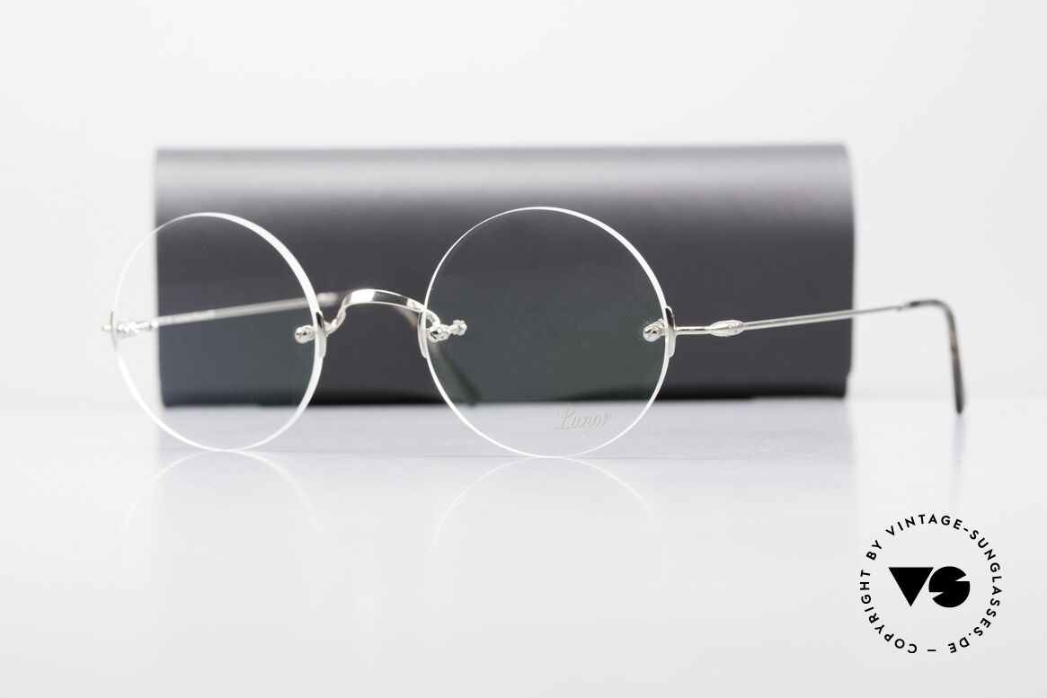 Lunor Classic Round PP Die Randlose Steve Jobs Brille, die randlose LUNOR Brille, die Steve Jobs Brille trug!, Passend für Herren und Damen