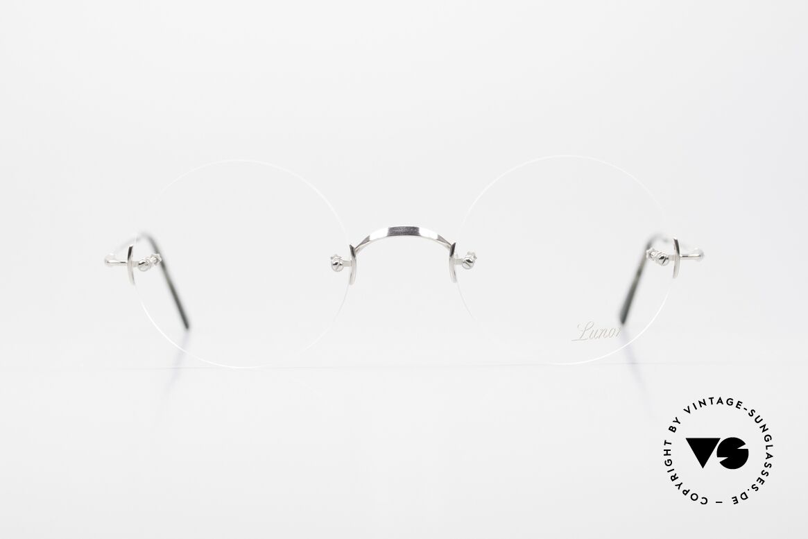 Lunor Classic Round PP Die Randlose Steve Jobs Brille, ungetragenes Exemplar mit original Hart-Etui von Lunor, Passend für Herren und Damen