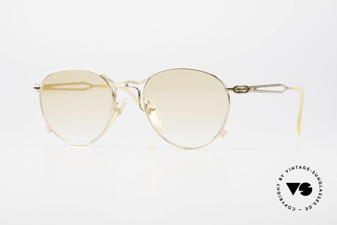 Jean Paul Gaultier 55-2177 Vergoldete Sonnenbrille 90er, außergewöhnliche vintage J.P.G Designersonnenbrille, Passend für Herren und Damen