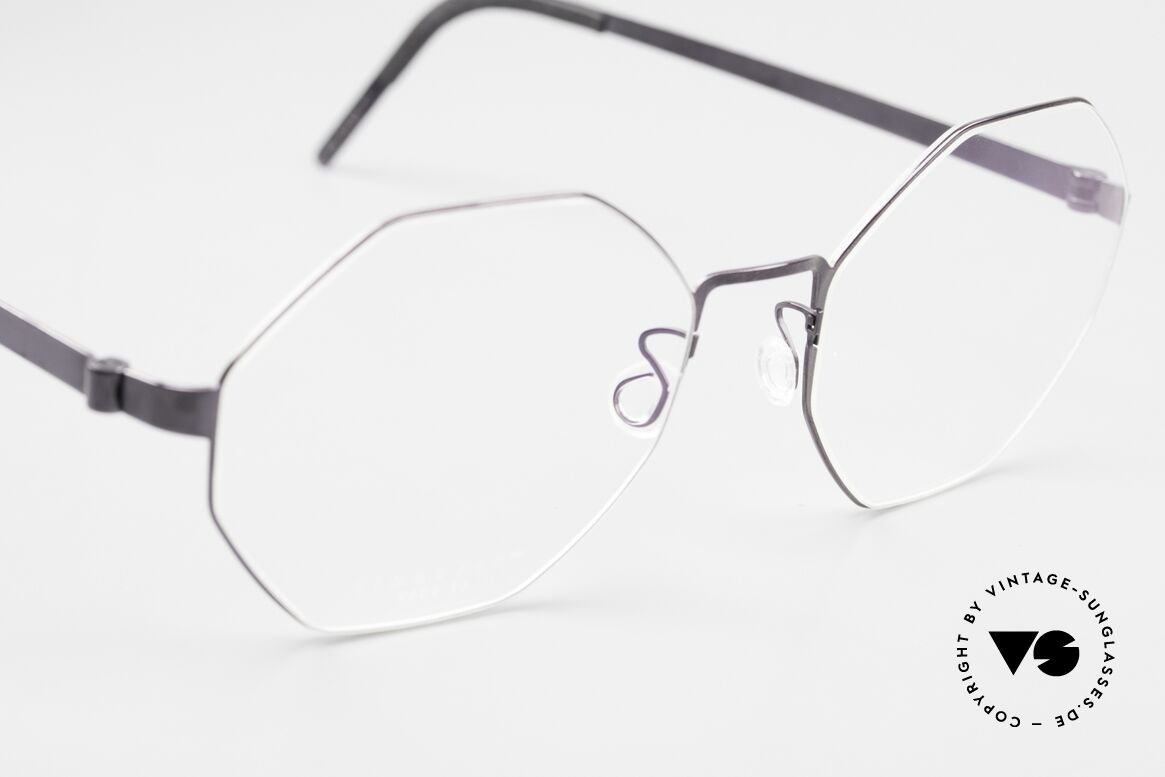Lindberg 9609 Strip Titanium Achteckige Titanium Brille, ungetragenes Designerstück + orig. Lindberg Hartetui, Passend für Herren und Damen